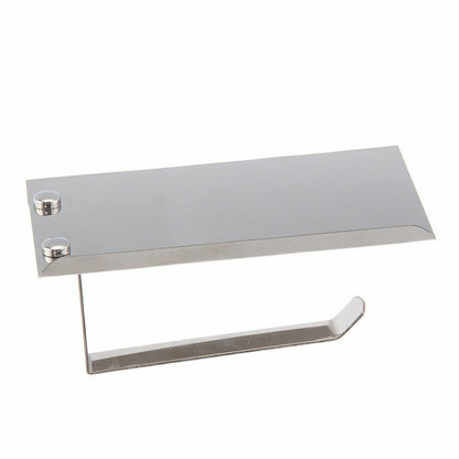 Wall Mountable Stainless Steel Toilet Paper Holder with Smartphone Shelf