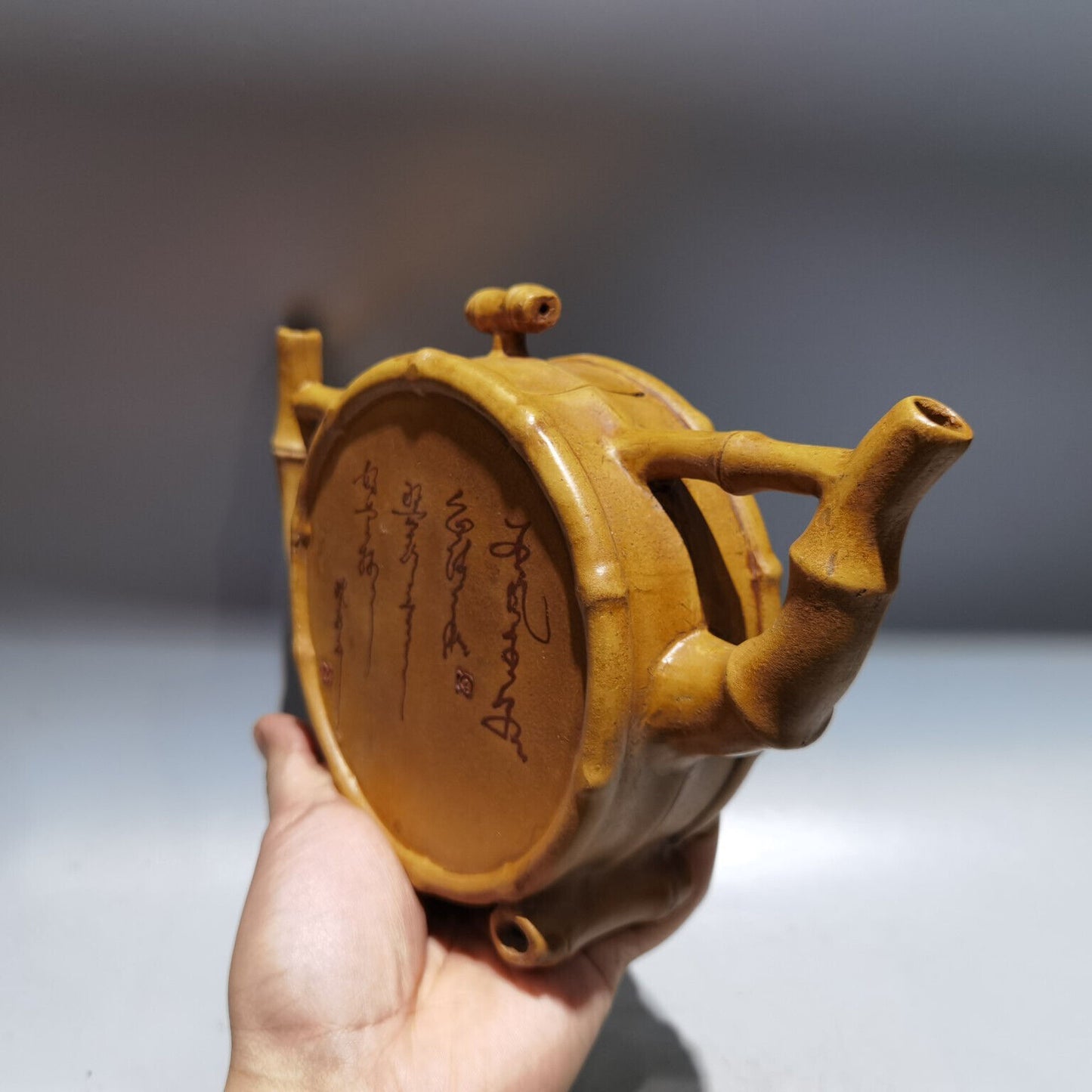 Chinese Yixing Zisha Clay Handmade Exquisite Teapot（竹节酒壶 低款：蒋蓉）