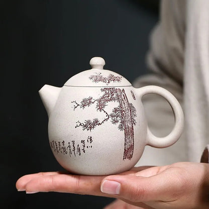 Yixing Tea Pot Handmade Dragon Egg Shape Purple Clay Teapot Beauty Kettle