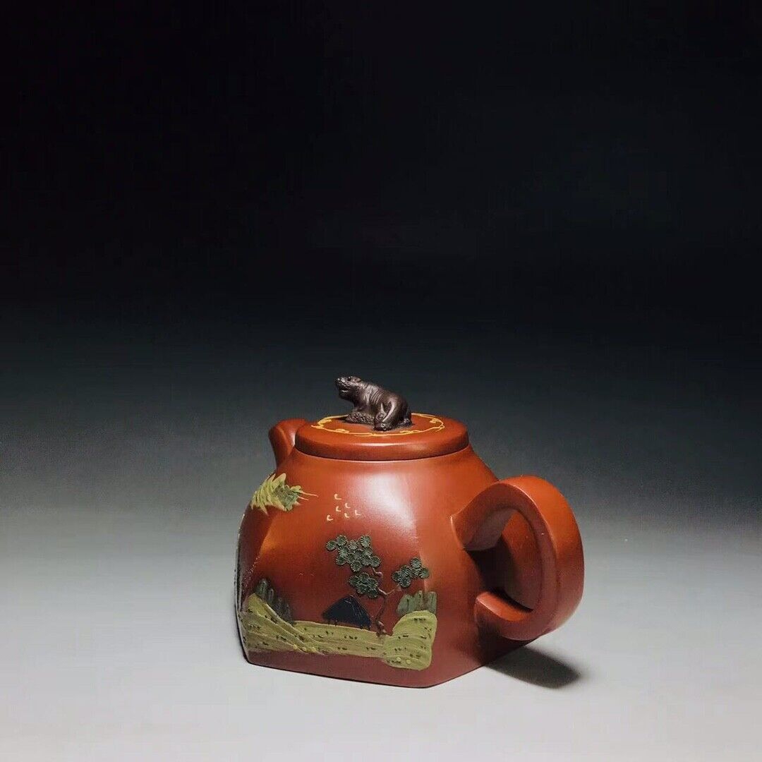 Chinese Yixing Zisha Clay Handmade Exquisite Teapot （混六方 底款：曼晞陶艺（顾景舟））