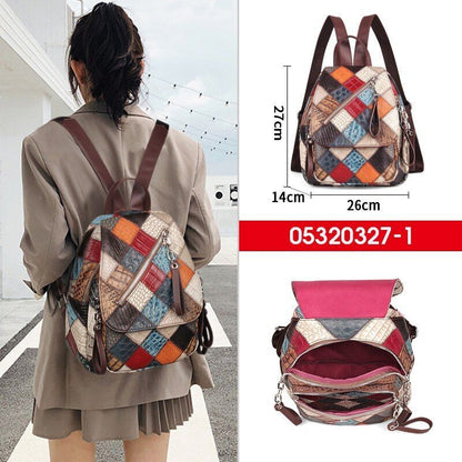 Backpacks Genuine Leather School Bag Knapsack Traveling Polyester Multicolor 1PC
