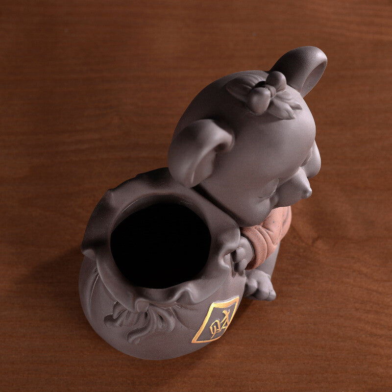 Table Decoration Creative Tea Pet Yixing Zisha Purple Clay Pen Holder Small Vase