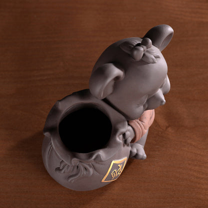 Table Decoration Creative Tea Pet Yixing Zisha Purple Clay Pen Holder Small Vase