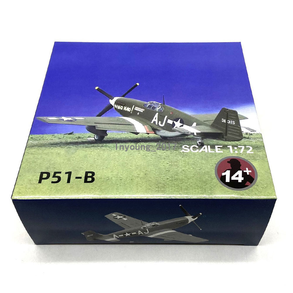 1/72 1941 WWII P-51B Mustang Fighter Aircraft Diecast Military Airplane Model