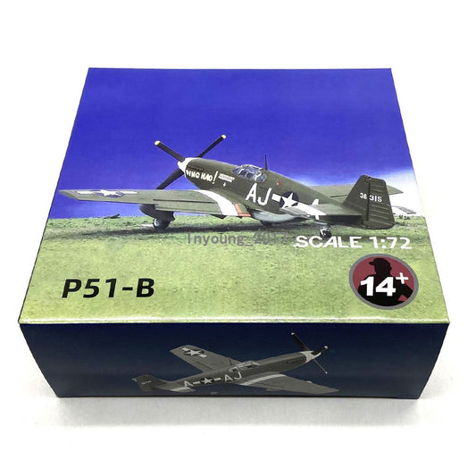 1/72 1941 WWII P-51B Mustang Fighter Aircraft Diecast Military Airplane Model
