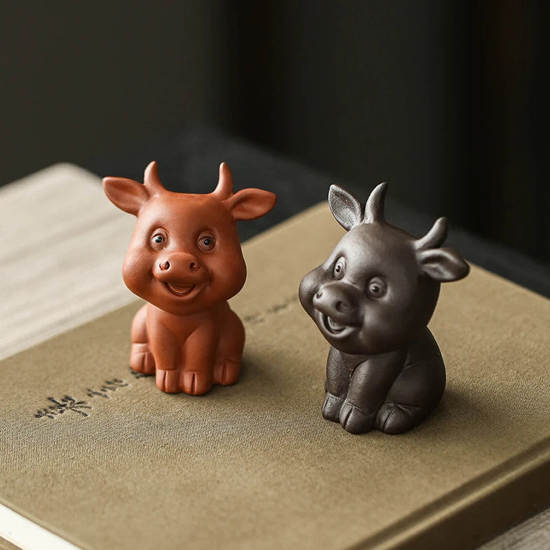 Chinese Zodiac ZishaTea Pet Animal Statue Decoration Handmade Sculpture Tea Set