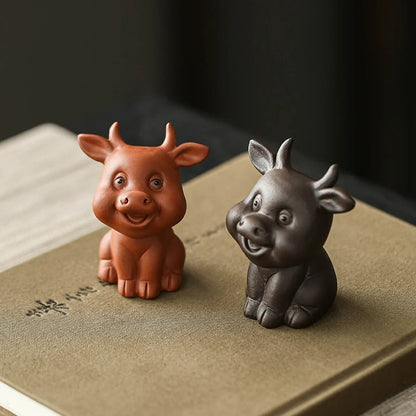Chinese Zodiac ZishaTea Pet Animal Statue Decoration Handmade Sculpture Tea Set
