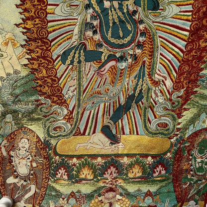 Ancient Tangka Embroidery Guanyin Bodhisattva in Tibet, China 60*90CM（金刚56#）
