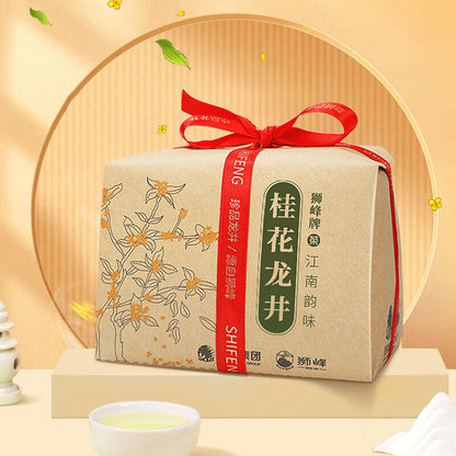 shifengpai guihualongjingcha tea 狮峰牌 龙井 杭州特产 明前桂花龙井 金秋浓香绿茶叶150g纸包
