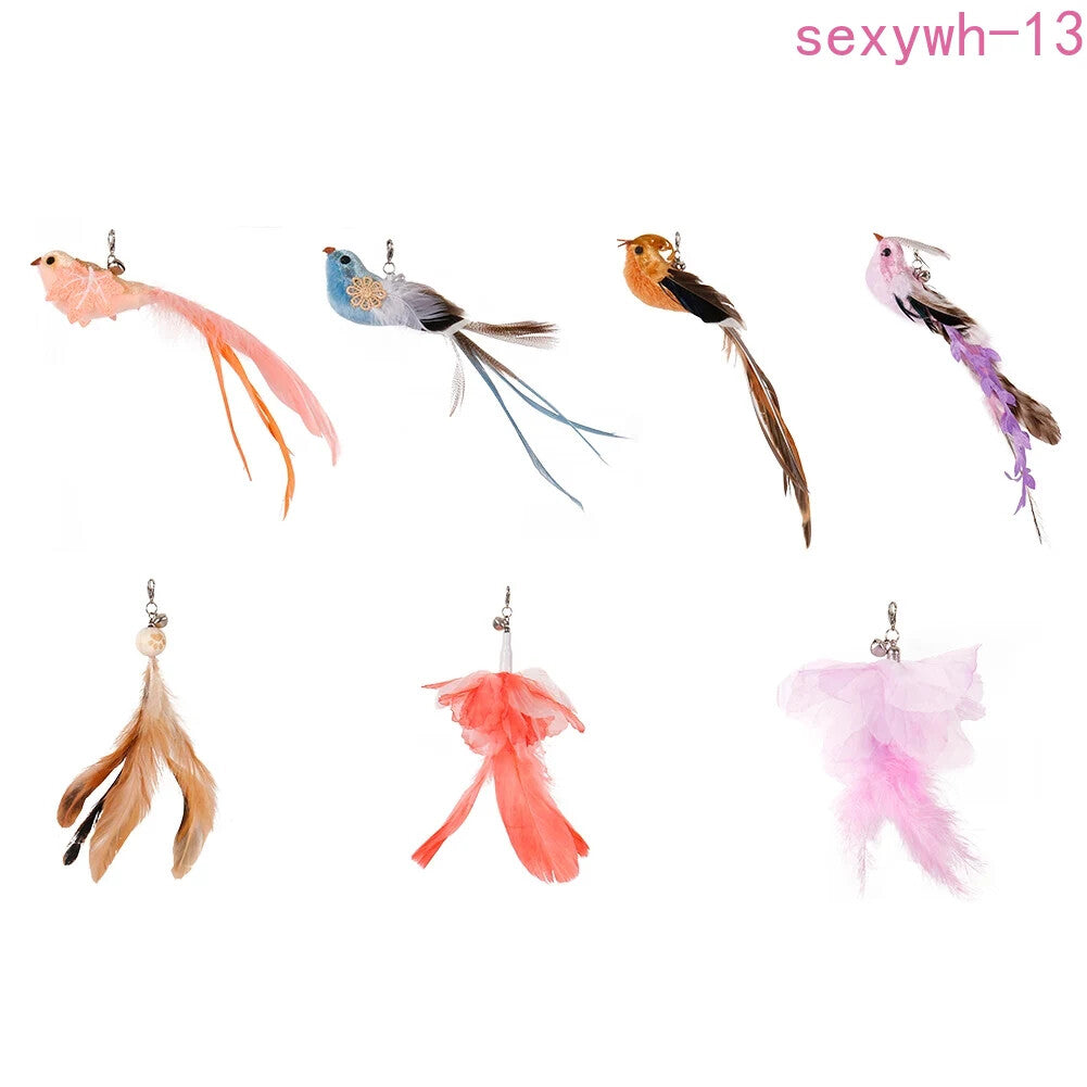 Cat Teaser Stick Replaceable Simulated Bird Cat Teaser Wand Multifunctional