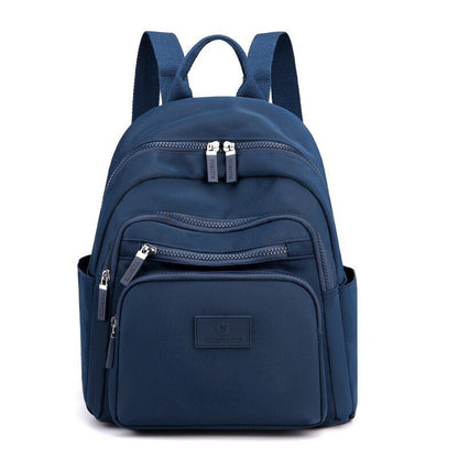 Dark Green Backpack Waterproof Nylon Student School Bag Small Traveling Rucksack