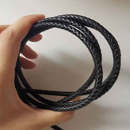 1m Braided Genuine Leather Cord Round String Rope Thread Jewelry Necklace Making