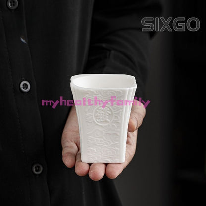 Sheep Fat Jade White Porcelain Tea Cup Dehua Tea Set Household Personal Tea Cup