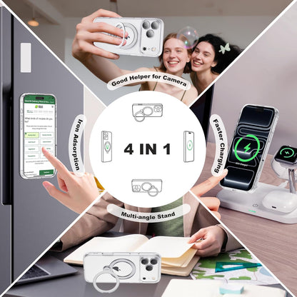 Compatible with Iphone 17 Pro Max Case with 360° Spin Magnetic Ring Stand [Compa