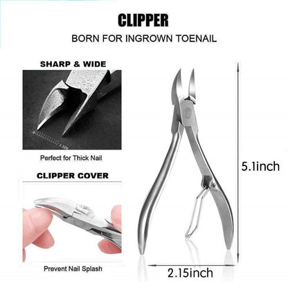 12Pack Stainless Steel Nail Treatment Foot Hands Pedicure Tool Clipper Kits