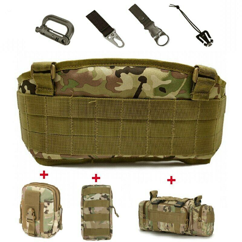 Army War Battle Belt Military Tactical Nylon Waist Bag Tools Carrier CS Belt