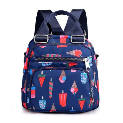 Women Nylon Backpack Waterproof Shoulder Bag Small Rucksack Polyester 25*25*11cm