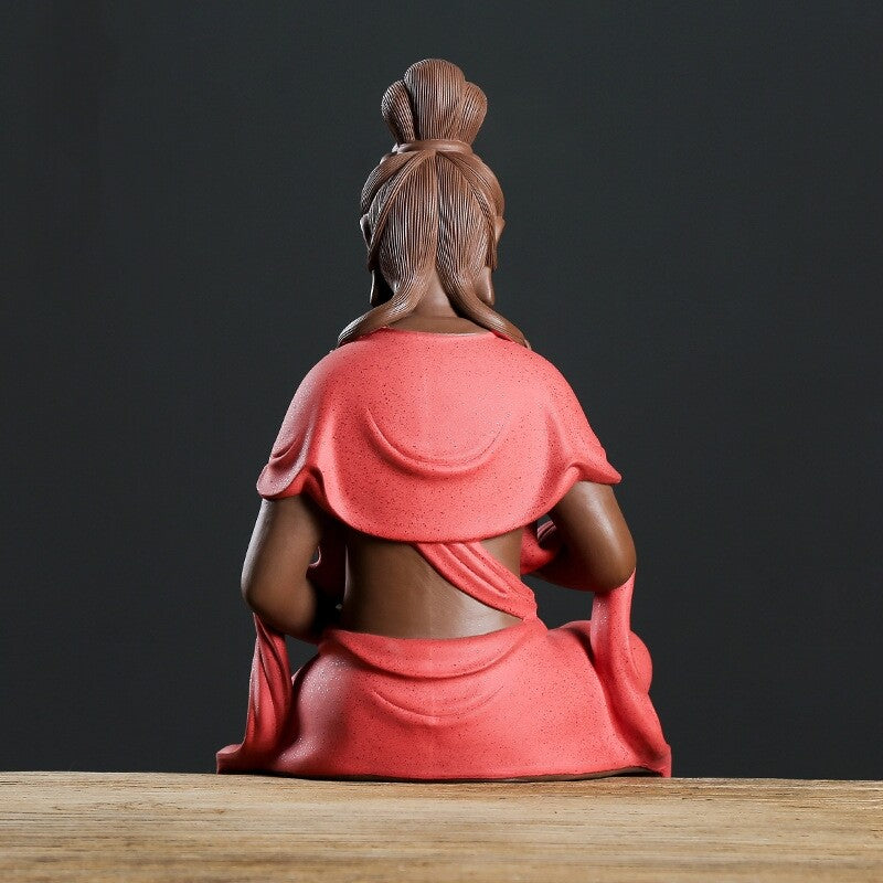 Full Handmade Tea Pet Buddha Statue Real Yixing Zisha Purple Clay Decoration Big
