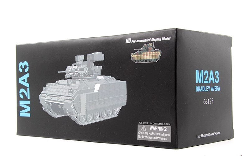 1Pcs 1:72 US M2A3 BUSKIII Bradley Infantry Fighting Vehicle Model Collection Box
