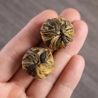 500g Organic Dian Hong Blooming Tea Ball Dragon Pearl Handmade Yunnan Black Tea