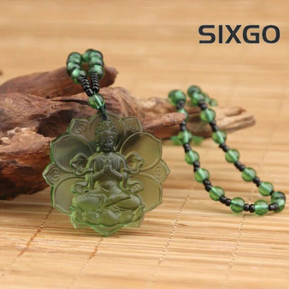 Crystal Buddha Green Tara Amulet Buddha Charms Tibetan Buddhism Religion