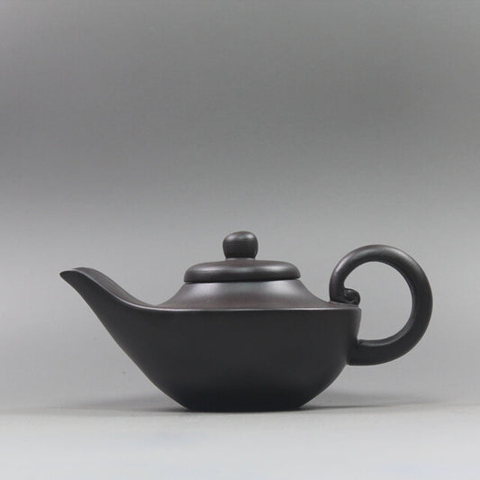 5.5” China Yixing Zisha Pottery Purple Clay Handmade 160ML Teapot 双嘴曲壶
