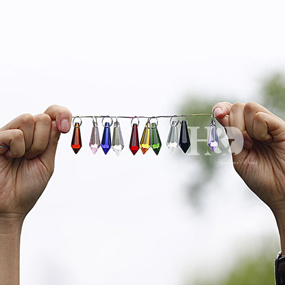 50PCS Rainbow Chandelier Crystals Lamp Prisms Parts Hanging Drops Pendants 38mm
