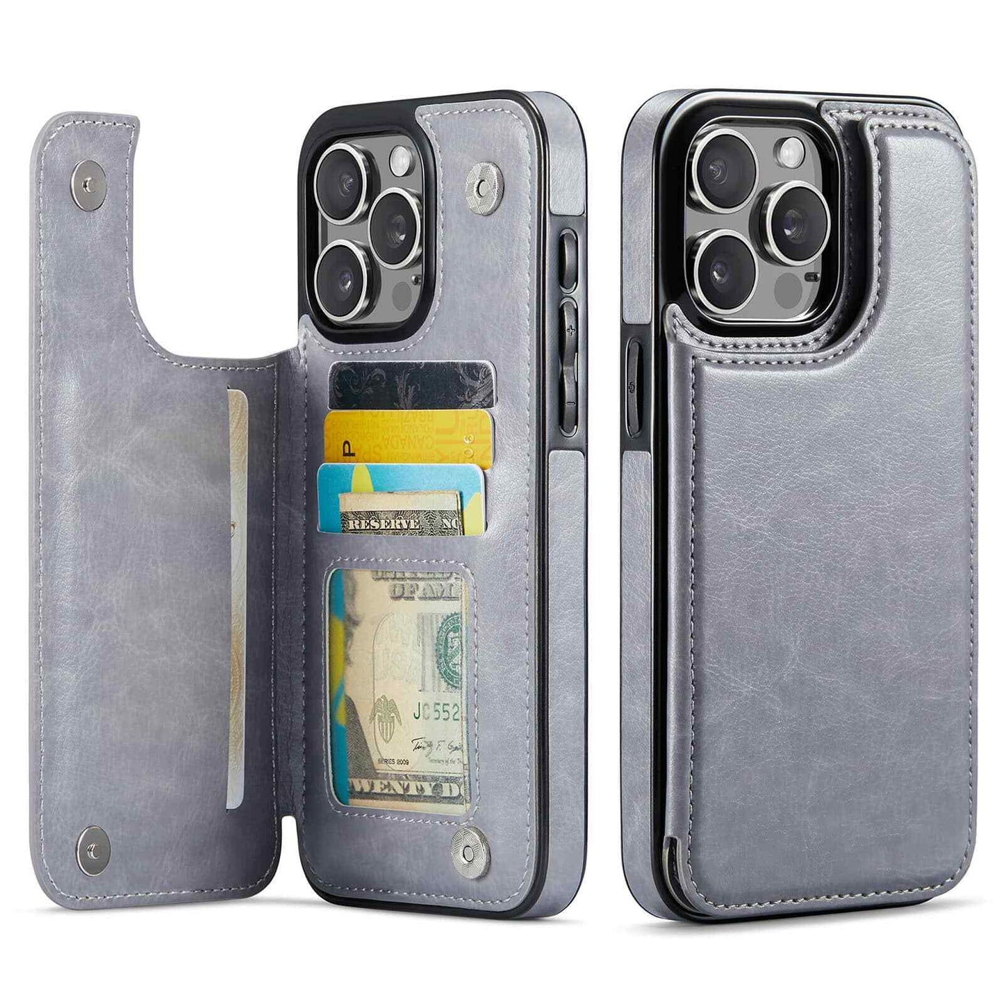 Magnetic Wallet Case for iPhone 16 15 14 13 12 Pro Max SE 2022 8 7 Card Slots