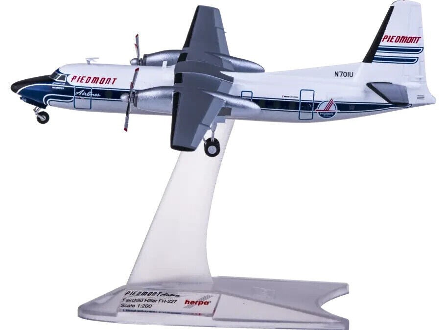 1:200 Herpa Piedmont Airlines Fairchild FH-227 Passenger Airplane Diecast Model