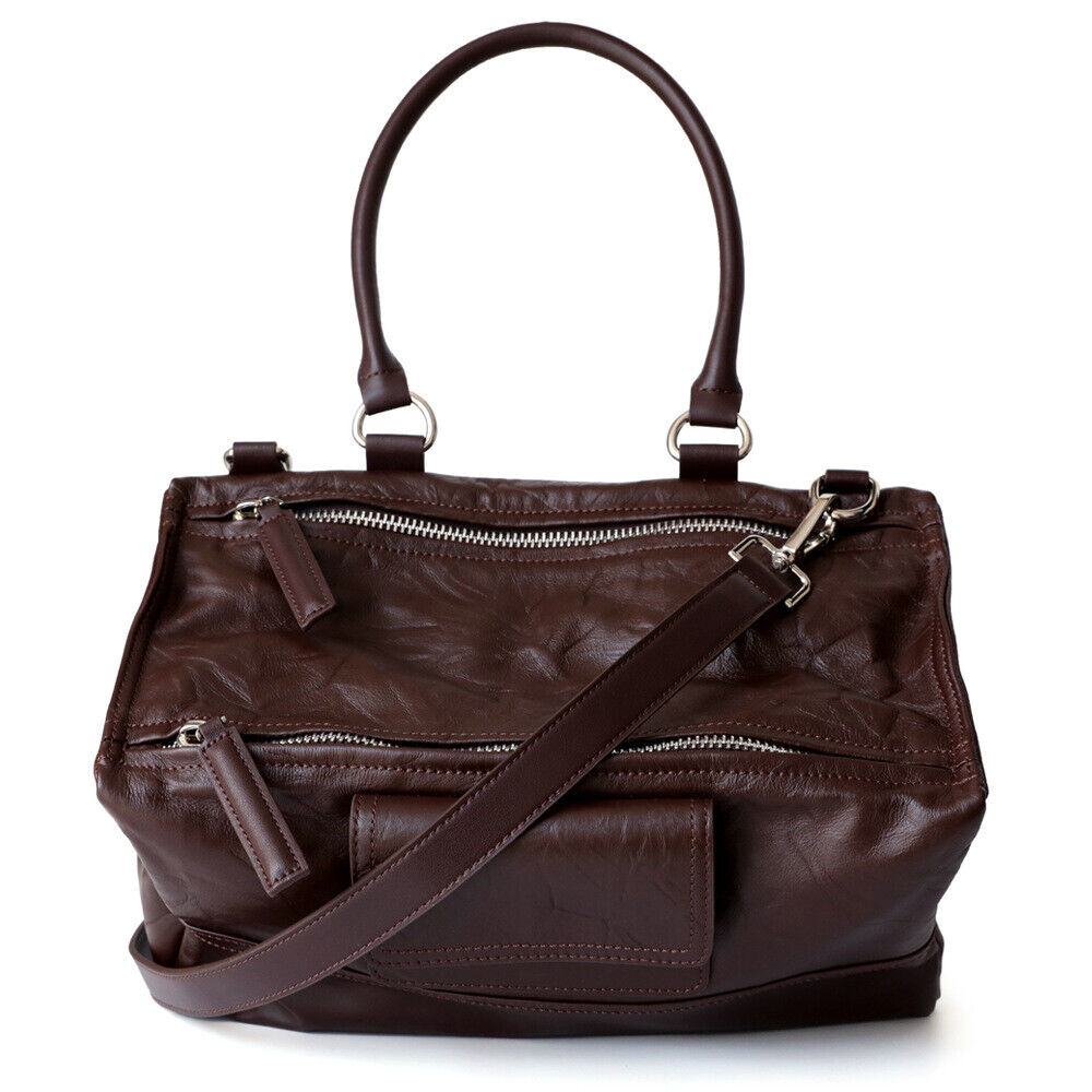 Wrinkled Real Leather Handbag Shoulder Bag Purse Tote w/ lots of pocket Fashion