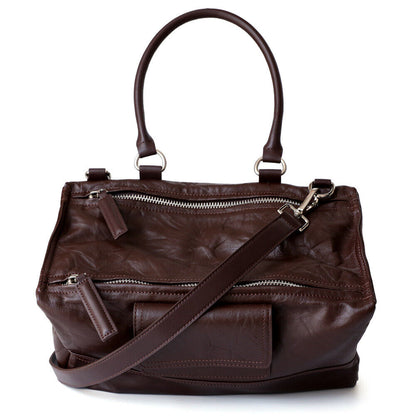Wrinkled Real Leather Handbag Shoulder Bag Purse Tote w/ lots of pocket Fashion