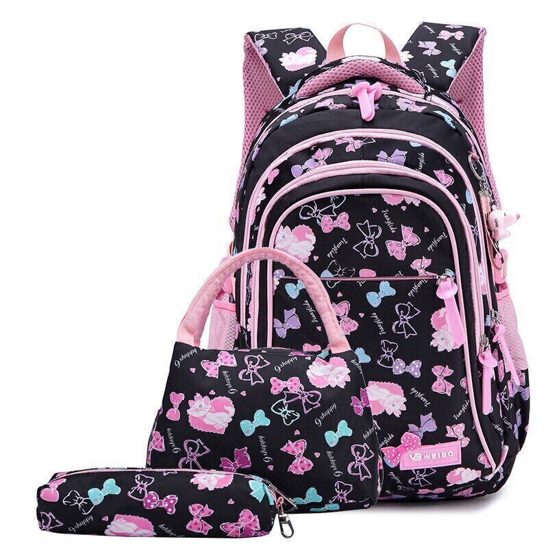 3pcs/set Print School Bags Girls Primary School Bags Kids Student Backpack