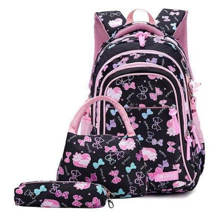 3pcs/set Print School Bags Girls Primary School Bags Kids Student Backpack