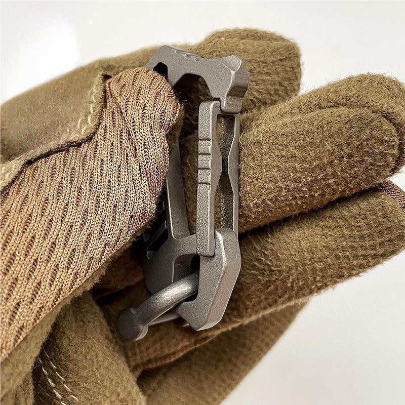 Titanium Alloy Carabiner Keychain Clip Outdoor Multi Tool EDC Car Keychain Gift