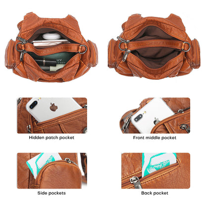 Soft Women Crossbody Hobo Bag Faux Leather Large Shoulder Tote Bag Handbag Purse