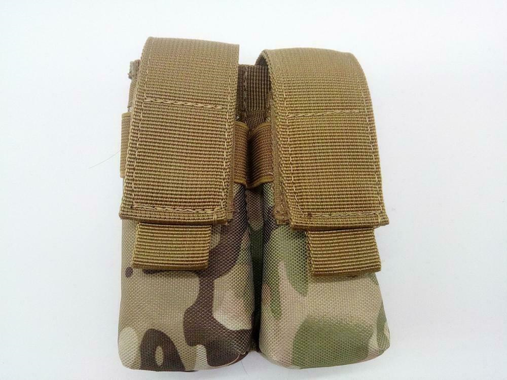 9mm Tactical Double Magazine Pouch Flashlight Holder Hunting Waist Belt Mag Bag