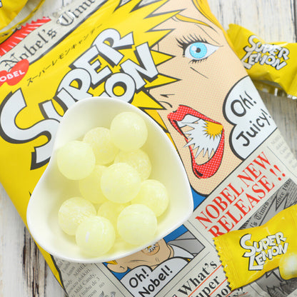 20 pieces of Japanese Candy: NOBEL Super Sour Lemon Sandwich Hard Sour Candy.