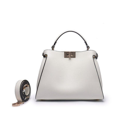 Genuine Leather Tote Handbag Women Bags Square Purse S/M/L Sizes Cow Leather 1PC