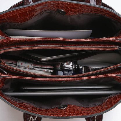 New Women's Shoulder Bag Handbag Multifunctional Crocodile Pattern Crossbody Bag