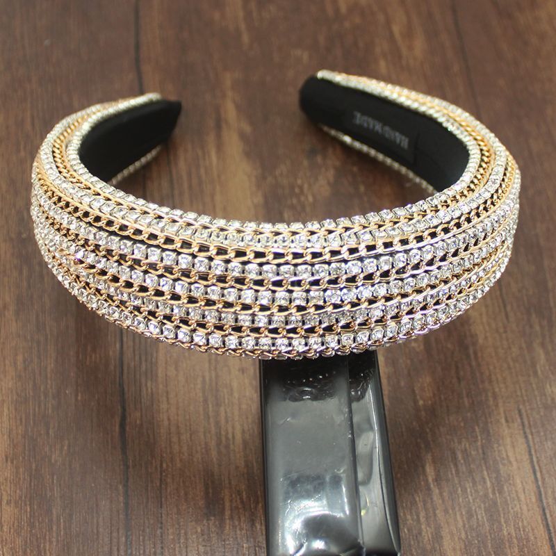Women Headbands Baroque Fashion Rivet Sponge Luxury Hair Hoop Ladies Headdresses