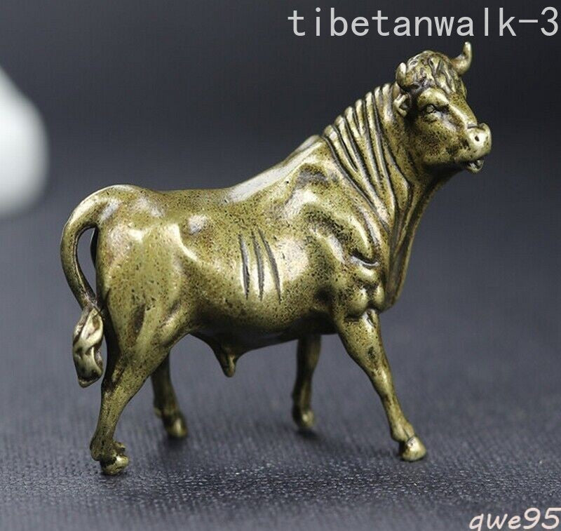 Solid Brass Water Buffalo Statue Sculpture Decor Collect
