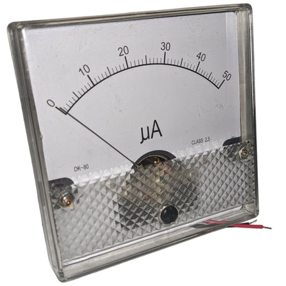 Ammeter DC 0-50µA Meter Movement, 1µA Resolution