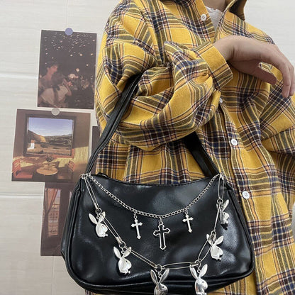 Bag Fashion Chains Accessories Punk Aesthetic Handbag 23*14*8 CM Shoulder Purse