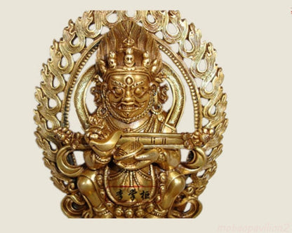 Buddhist Handmade Brass Statue Mahakala Two Arm Maha Gala Mahakala Collection