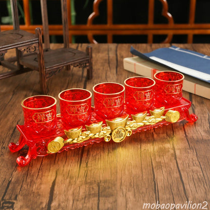 5pcs/set Offering Cup Buddhist Holy Water Cup Buddha Plastic Water Supply Cup