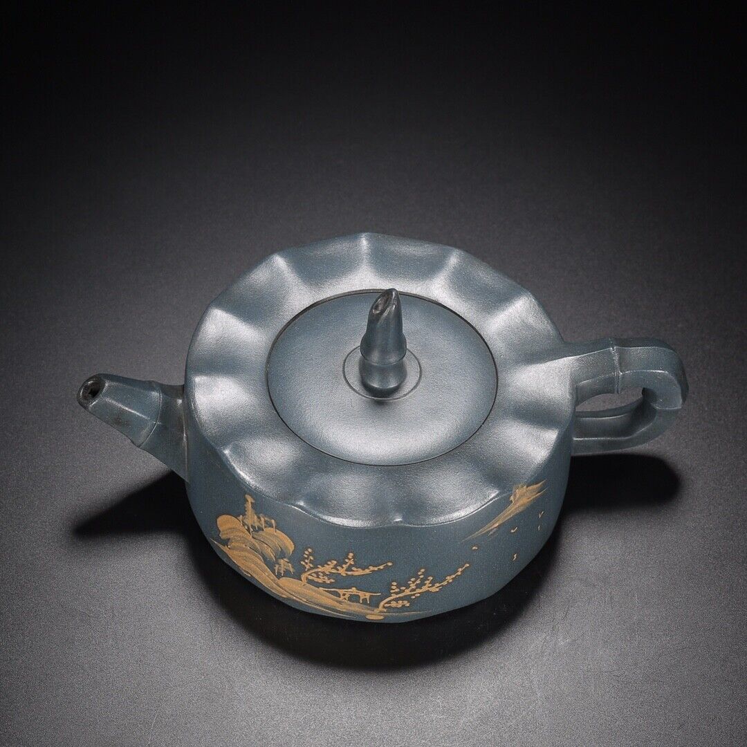 Vintage China Yixing Purple Clay Teapot Zisha Ceremony Painted Exquisite Teaware