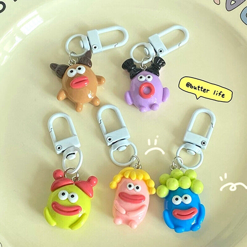 Sausage Big Mouth Monster Key Chain Doll Pendant Key Ring Charms Car Bag Decor