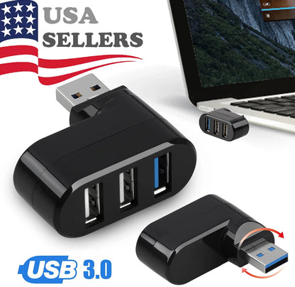 3 Port High Speed USB 3.0 Multi HUB Splitter Expansion Desktop PC Laptop Adapter