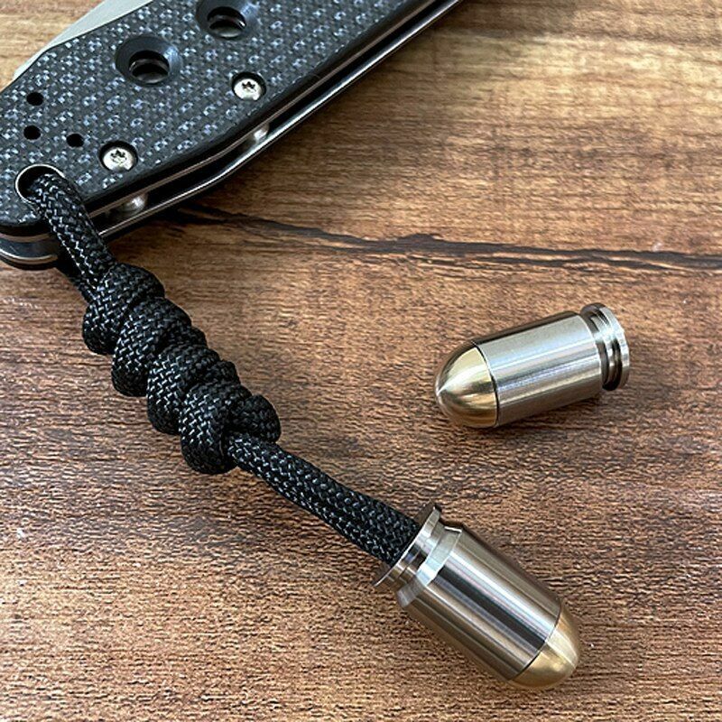 Titanium Tail Pendant DIY Knife Beads Alloy Paracord Bracelet Keyring Accessory