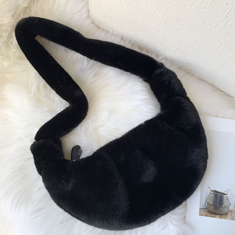 Soft Plush Hobos Crossbody Bag Shoulder Faux Fur Messenger Bag Large Tote Purses